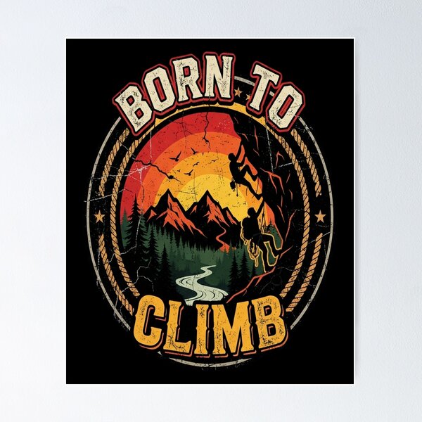 Item preview, Born To Climb - Retro Funny Logger Gift designed and sold by MarceloBozzano.