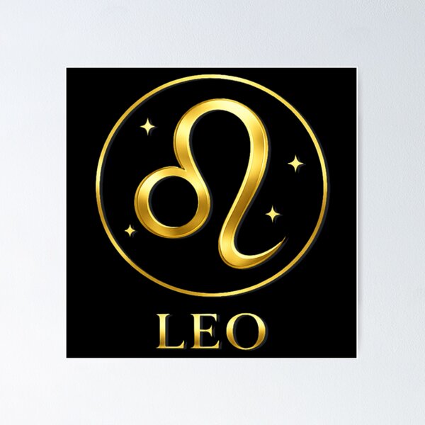Item preview, Gold Leo Zodiac Glyph with Celestial Stars designed and sold by ZenWealthDesign.