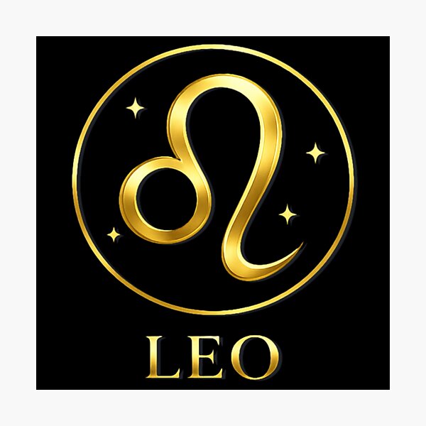 Item preview, Gold Leo Zodiac Glyph with Celestial Stars designed and sold by ZenWealthDesign.