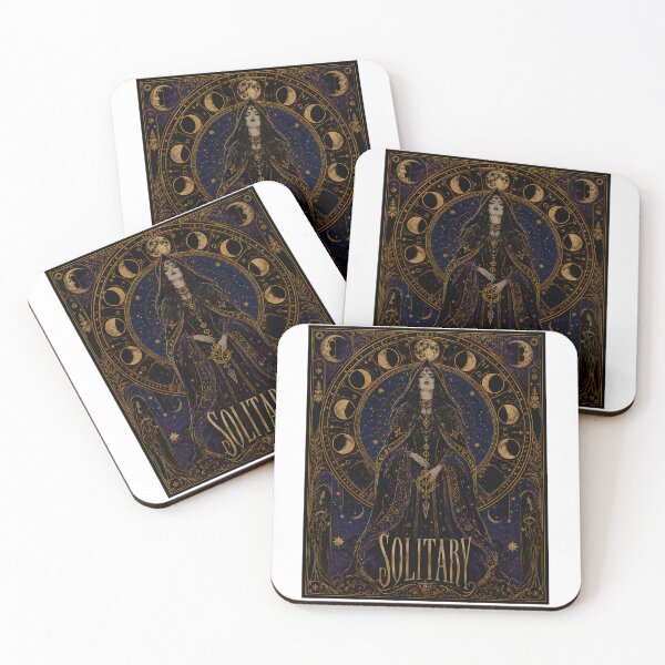 Item preview, Solitary Witch Moon Phases Occult Art Nouveau Celestial Aesthetic designed and sold by chattsuede.