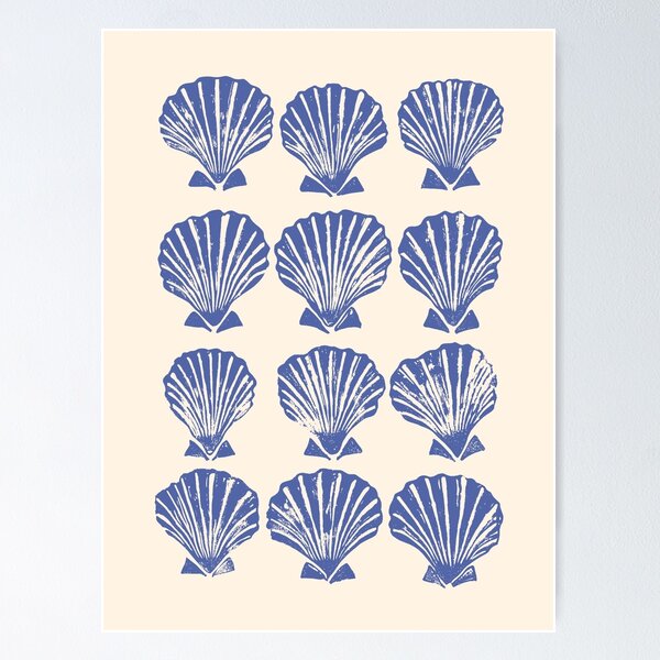 Item preview, Vintage Blue Seashell Art designed and sold by mauikauai.
