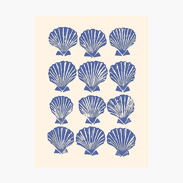 Item preview, Vintage Blue Seashell Art designed and sold by mauikauai.