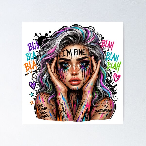 Item preview, I'm Fine Overthinking Chaos designed and sold by butterflies-new.