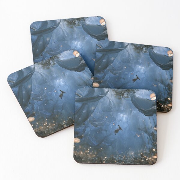 Item preview, Surreal Floating Lantern Dreamscape – Ethereal Blue Fantasy Art Scene designed and sold by BigD shop.
