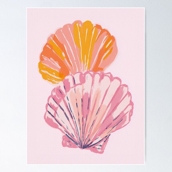 Item preview, Pink Seashells Illustration  designed and sold by mauikauai.