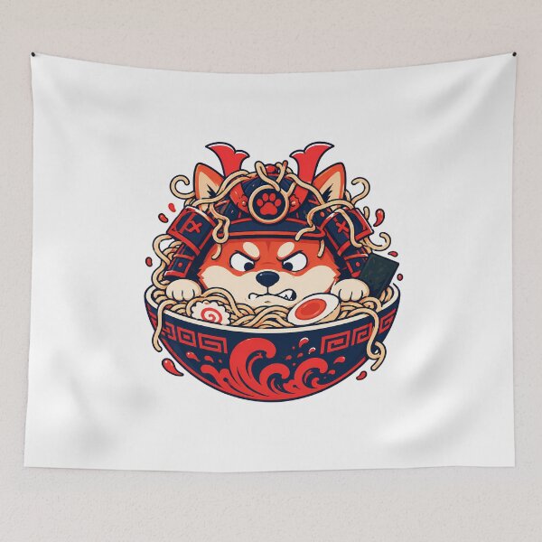 Item preview, Shiba Inu Ramen Samurai Mascot designed and sold by chattsuede.