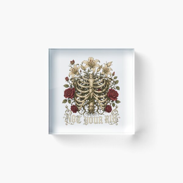 Item preview, Not Your Rib Feminist Gothic Ribcage Floral designed and sold by chattsuede.