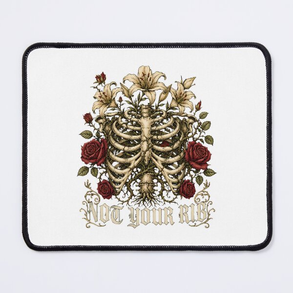 Item preview, Not Your Rib Feminist Gothic Ribcage Floral designed and sold by chattsuede.
