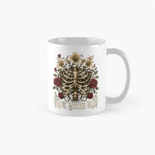 Item preview, Not Your Rib Feminist Gothic Ribcage Floral designed and sold by chattsuede.