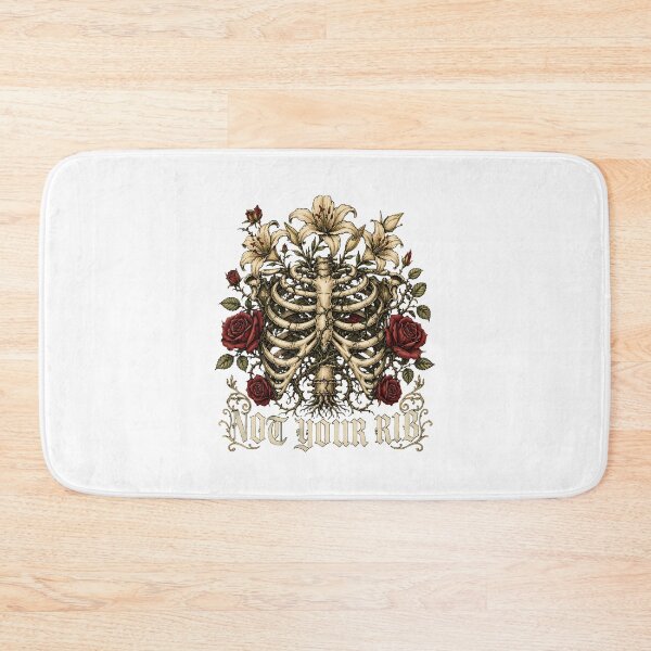 Item preview, Not Your Rib Feminist Gothic Ribcage Floral designed and sold by chattsuede.
