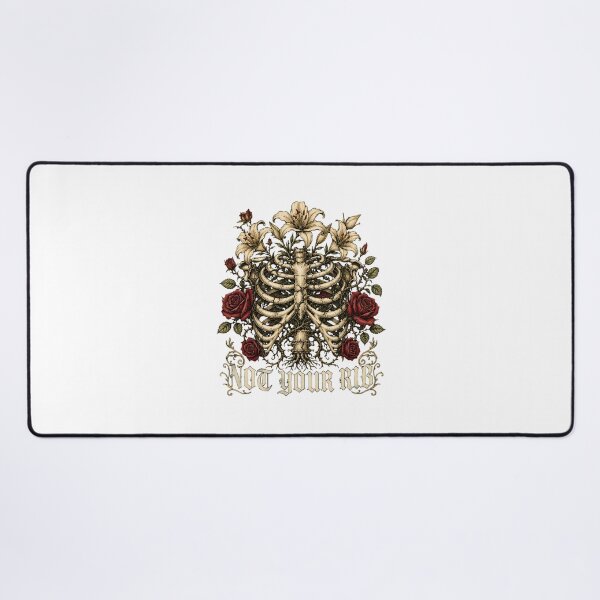 Item preview, Not Your Rib Feminist Gothic Ribcage Floral designed and sold by chattsuede.
