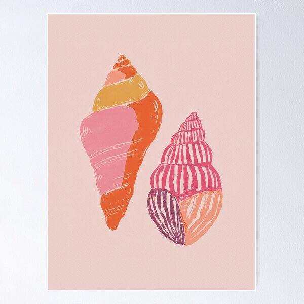 Item preview, Pink Seashells Illustration  designed and sold by mauikauai.