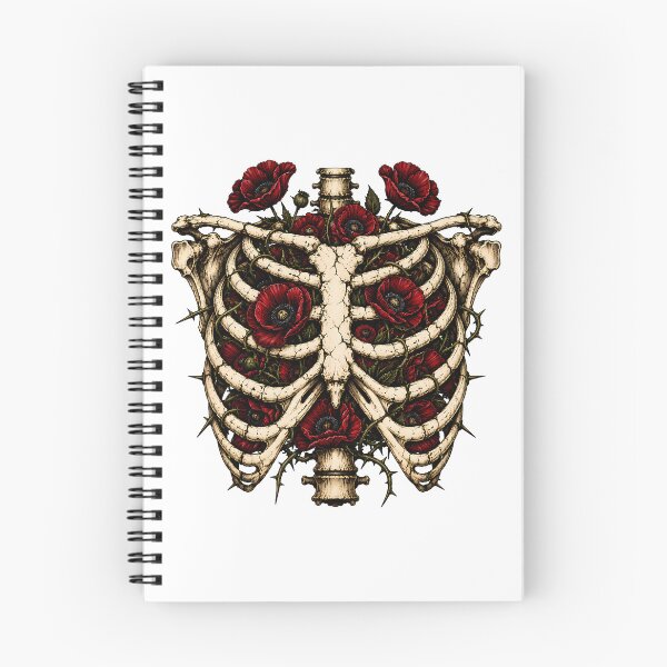 Item preview, Memento Mori Botanical Ribcage Poppies designed and sold by chattsuede.