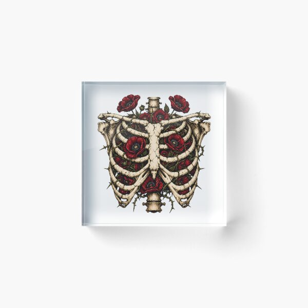 Item preview, Memento Mori Botanical Ribcage Poppies designed and sold by chattsuede.