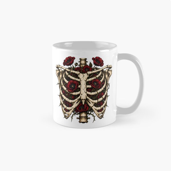 Item preview, Memento Mori Botanical Ribcage Poppies designed and sold by chattsuede.