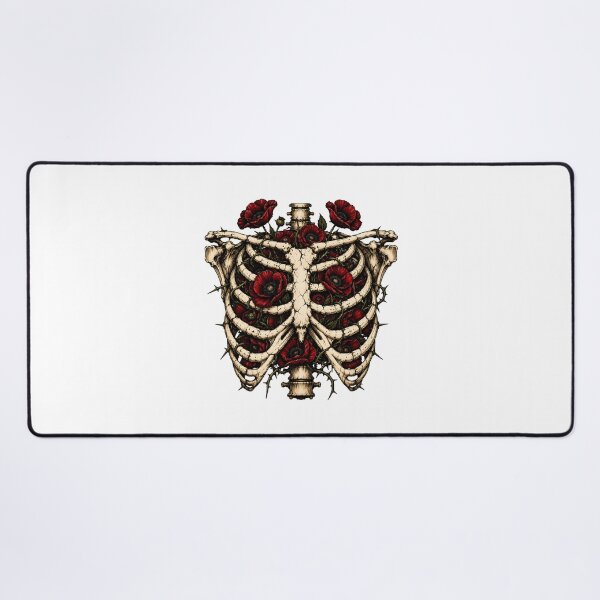 Item preview, Memento Mori Botanical Ribcage Poppies designed and sold by chattsuede.