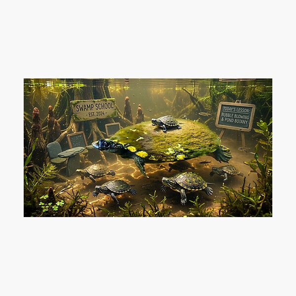 Item preview, Swamp School: The Wise Turtle Professor & Pond Botany designed and sold by Bayou Wonder.
