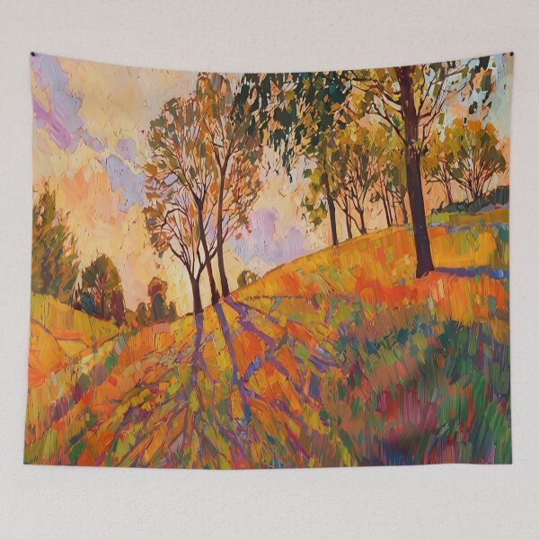 Item preview, Golden Hillside – Trees at Sunset designed and sold by hansonartist.