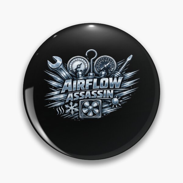 Item preview, Airflow Assassin - Premium HVAC Technician Emblem for Elite Airflow Control designed and sold by FrozenHeat97.