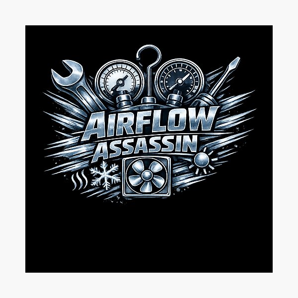 Item preview, Airflow Assassin - Premium HVAC Technician Emblem for Elite Airflow Control designed and sold by FrozenHeat97.