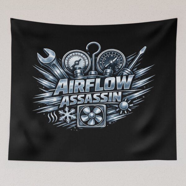 Item preview, Airflow Assassin - Premium HVAC Technician Emblem for Elite Airflow Control designed and sold by FrozenHeat97.
