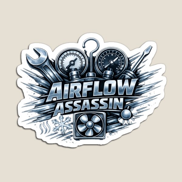 Item preview, Airflow Assassin - Premium HVAC Technician Emblem for Elite Airflow Control designed and sold by FrozenHeat97.