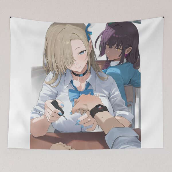 Item preview, Asuna Ichinose and Karin Kakudate Applying Nail Polish Blue Archive designed and sold by KomiArts.