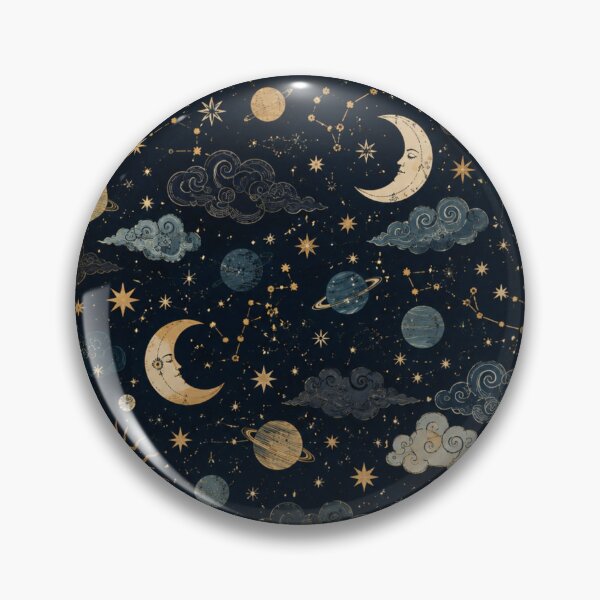 Item preview, Vintage Celestial Sun Moon and Stars Pattern designed and sold by QCena.