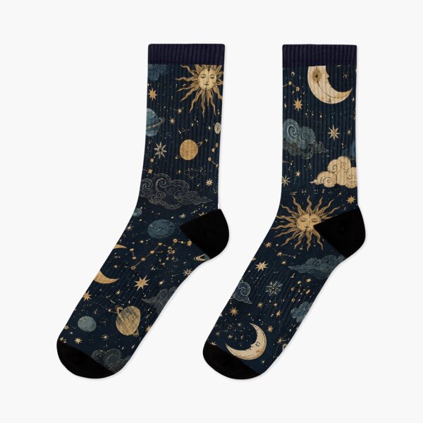 Item preview, Vintage Celestial Sun Moon and Stars Pattern designed and sold by QCena.