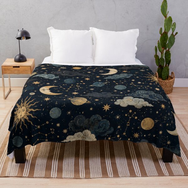 Item preview, Vintage Celestial Sun Moon and Stars Pattern designed and sold by QCena.