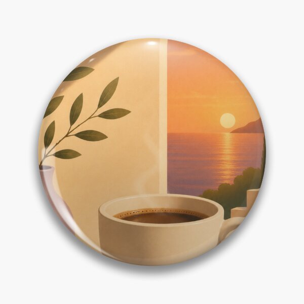 Item preview, Golden Sunset Coffee | Mediterranean Coastal Coffee Art designed and sold by joycrysstudio.