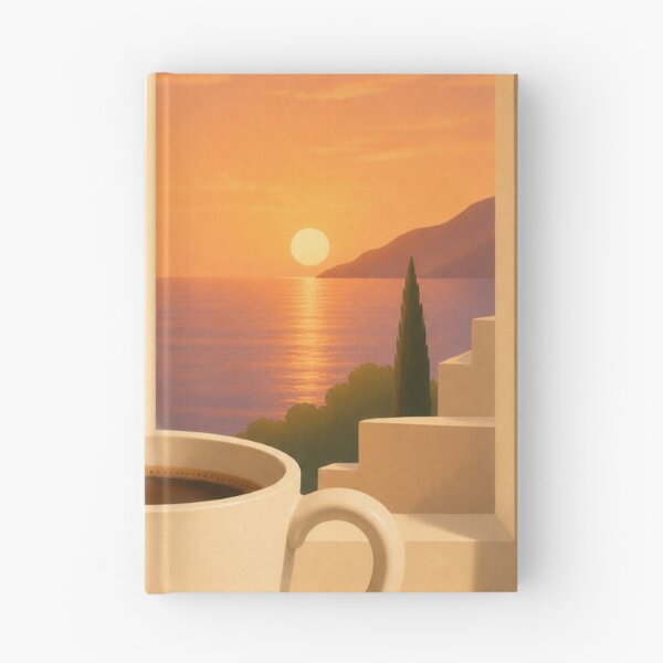 Item preview, Golden Sunset Coffee | Mediterranean Coastal Coffee Art designed and sold by joycrysstudio.