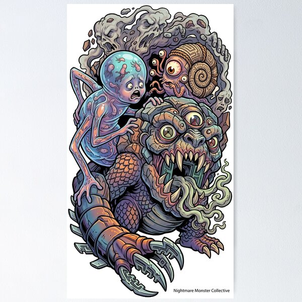 Item preview, Nightmare Monster Collective Creepy Cartoon Art designed and sold by castillomiami.