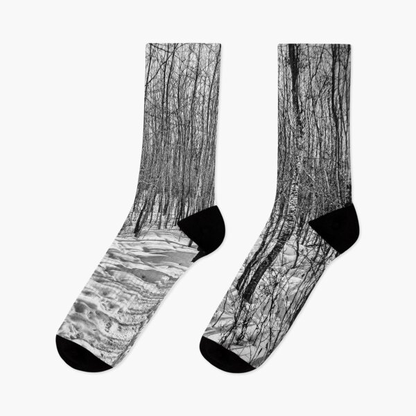 Item preview, Winter Forest Trail in Black and White designed and sold by HenryHog.