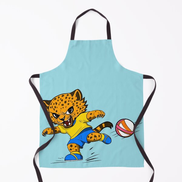 Item preview, Cute Leopard Playing Football Cartoon designed and sold by Phyllya Design.