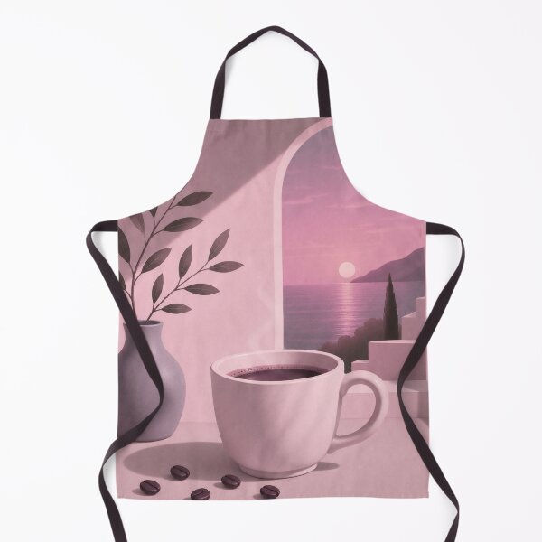 Item preview, Pink Sunset Coffee | Minimalist Mediterranean Coffee Art designed and sold by joycrysstudio.