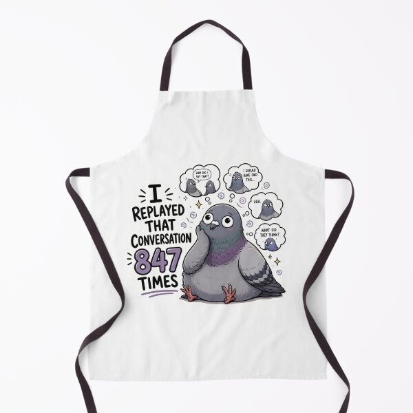 Item preview, I Replayed That Conversation 847 Times Funny Overthinking Pigeon Sticker | Relatable Introvert Meme designed and sold by RJACreative.