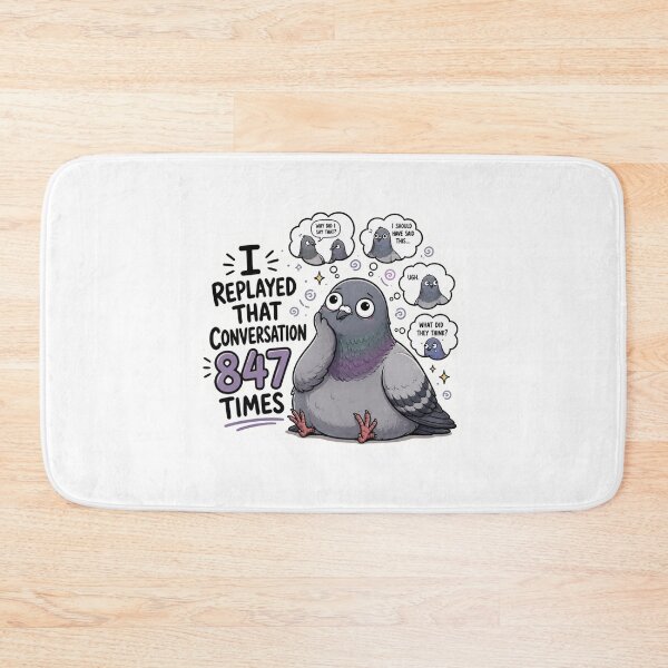 Item preview, I Replayed That Conversation 847 Times Funny Overthinking Pigeon Sticker | Relatable Introvert Meme designed and sold by RJACreative.