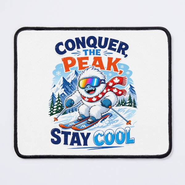 Item preview, Whistler Yeti on Skis – Conquer the Peak Stay Cool – Snowy Mountain Adventure Art designed and sold by bobscraze.