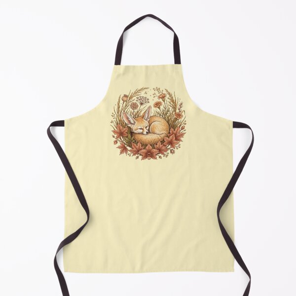 Item preview, Vintage Fennec Fox Sleeping Among Fall Leaves Wildlife Art designed and sold by BirdsnStuff.