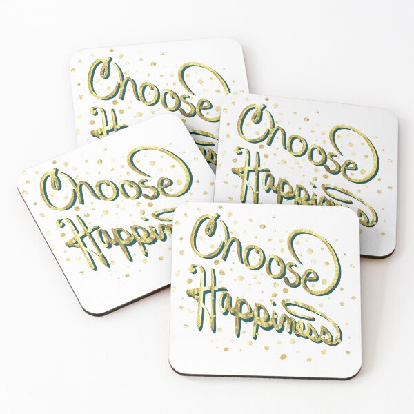 Item preview, Choose Happiness in Gold and Coral- Typography, Uplifting Words, designed and sold by Purposely Designed.