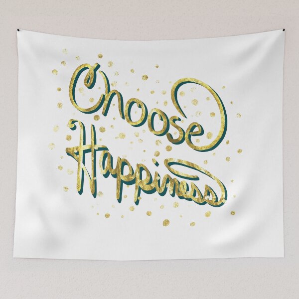 Item preview, Choose Happiness in Gold and Coral- Typography, Uplifting Words, designed and sold by Purposely Designed.