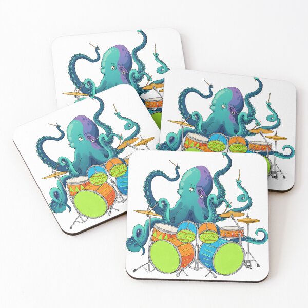 Item preview, Octopus Playing Drums Gift, Drummer, Octopus Gift, Drumming, Drum, Music Gifts, Rocktopus, Octopus Drummer Sticker designed and sold by DesignDenDo ⭐⭐⭐⭐⭐.
