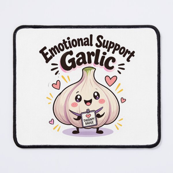 Item preview, Emotional Support Garlic Funny Cute Garlic Sticker | Kawaii Food Pun | Wholesome Mental Health Humor designed and sold by RJACreative.