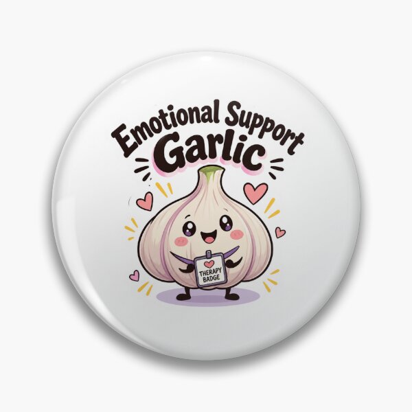 Item preview, Emotional Support Garlic Funny Cute Garlic Sticker | Kawaii Food Pun | Wholesome Mental Health Humor designed and sold by RJACreative.