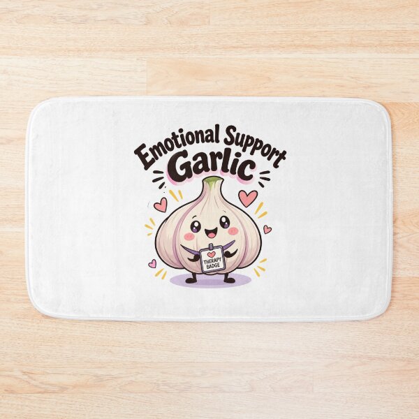 Item preview, Emotional Support Garlic Funny Cute Garlic Sticker | Kawaii Food Pun | Wholesome Mental Health Humor designed and sold by RJACreative.