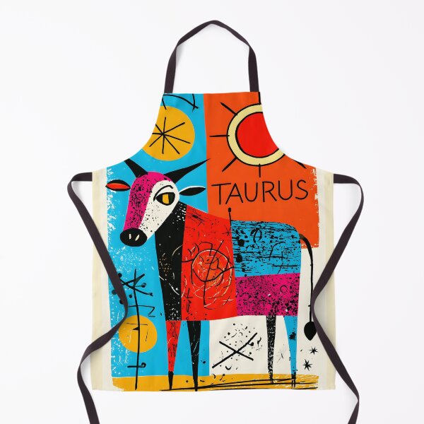 Item preview, Taurus Bull Zodiac Symbol in Bold Geometric Colors with Modern Astrology Inspired Wall Art designed and sold by OlfactoART Studio.