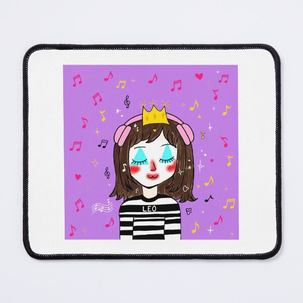 Item preview, Mime Leo with pink headphones designed and sold by BunnySoftArt.