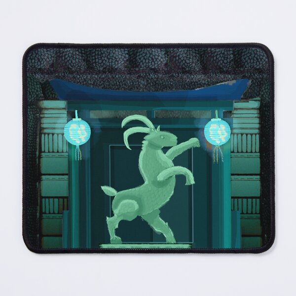 Item preview, Night Jade Goat statue Chinese Gate designed and sold by Donnahuntriss.