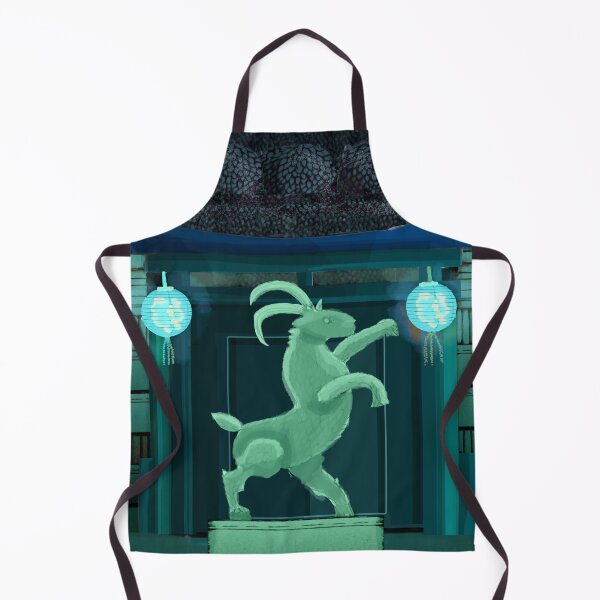 Item preview, Night Jade Goat statue Chinese Gate designed and sold by Donnahuntriss.